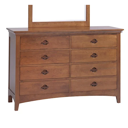 Tall 8 Drawer Dresser with Natural Detailing